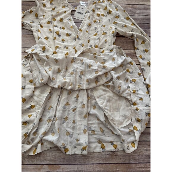 Free People Bohemian Tunic Top - Rust/Ivory Comb Size 6 NWT Floral - Picture 8 of 9